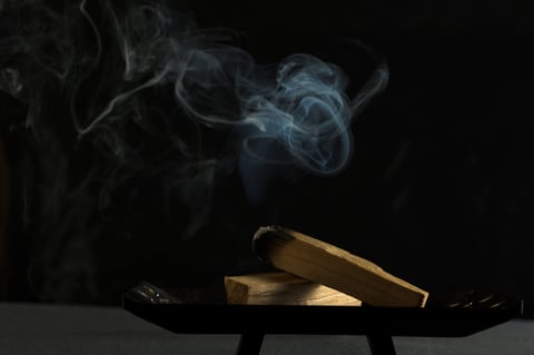 Palo Santo smoke for spiritual cleansing