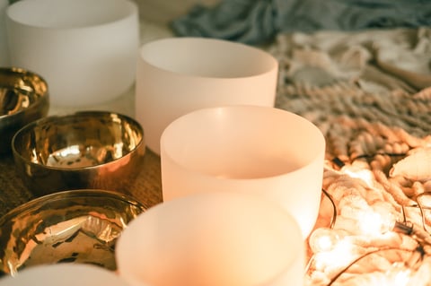 Crystal sound bowls for meditation